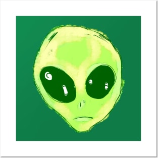 Green Alien Posters and Art